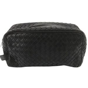 Bottega Veneta Black Intrecciato Travel Pouch